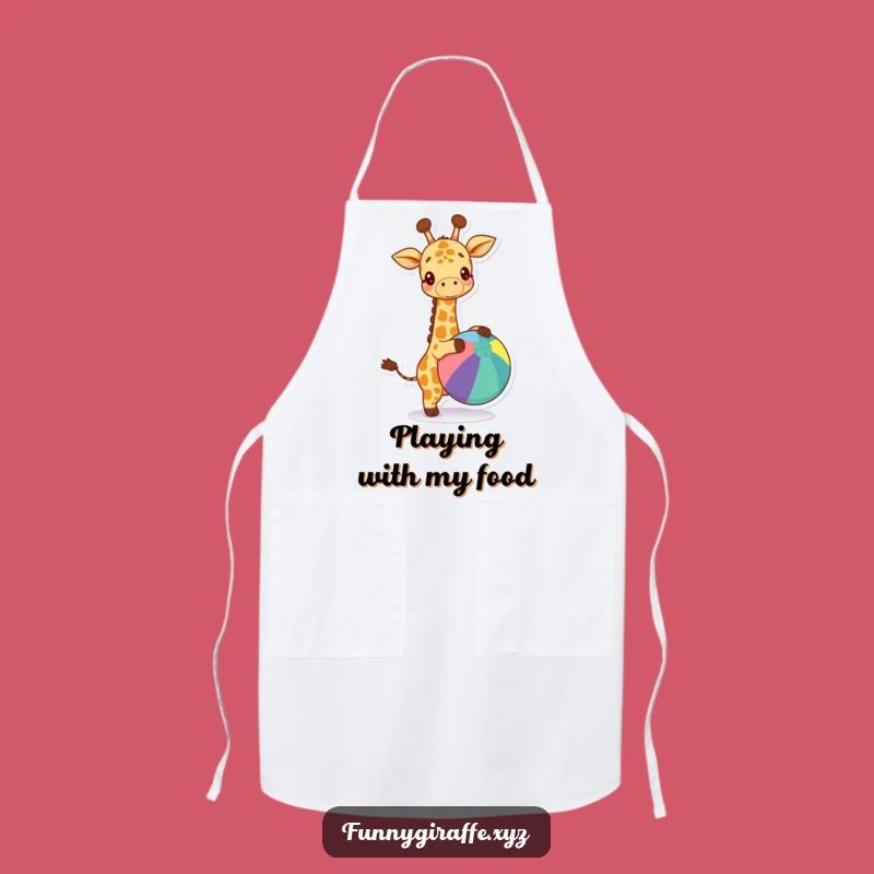 Funny Kawaii Giraffe Apron - Cook with Happy Ball Bouncing Fun