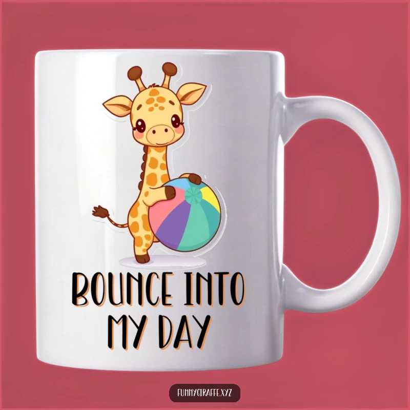 Funny Kawaii Giraffe Mug - Happy Ball Bouncing Fun, Perfect Gift