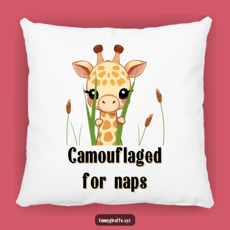 Funny Shy Giraffe Pillow - Cozy Up with a Peek