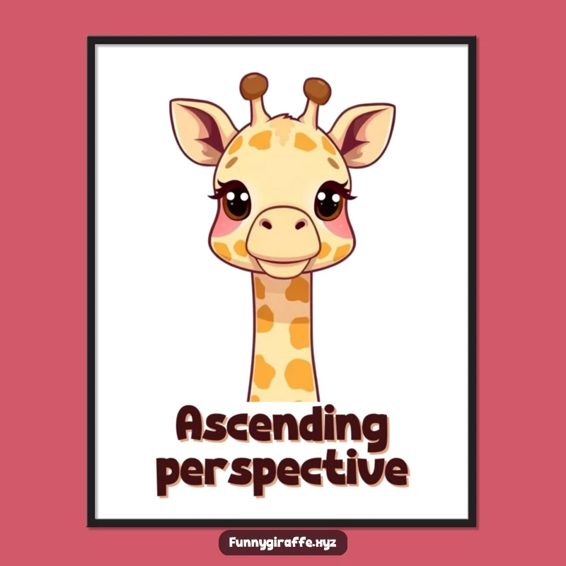 Funny Giraffe Digital Art - Curious Neck Extended Upwards Print