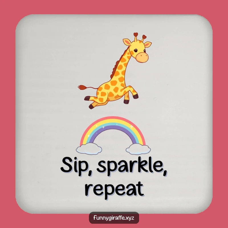 Funny Kawaii Giraffe Rainbow Coaster - Protect with Joy