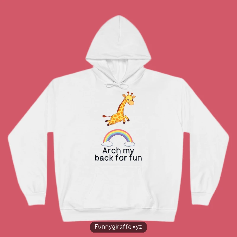 Funny Kawaii Giraffe Rainbow Hoodie - Cozy Joyful Leap