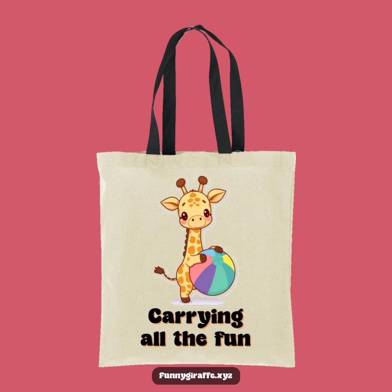 Funny Kawaii Giraffe Tote Bag - Carry Happy Ball Bouncing Vibes